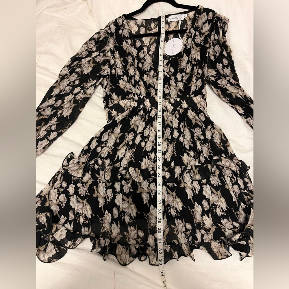 NWT Petal & Pup Adeline Floral Tiered Ruffle Long-Sleeve Feminine Mini Dress - Picture 12 of 12
